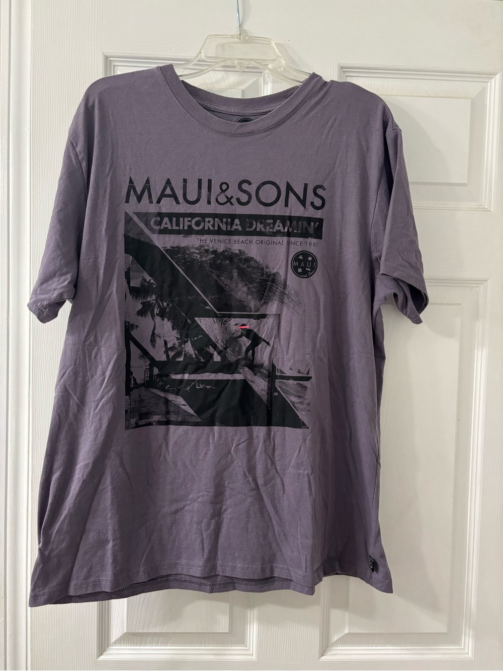 Maui and Sons Lavender Graphic Tee - Black Print